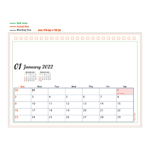 2022 Calendar - b01 - Horizontal