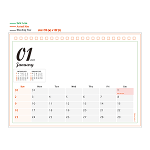2022 Calendar - b02 - Horizontal